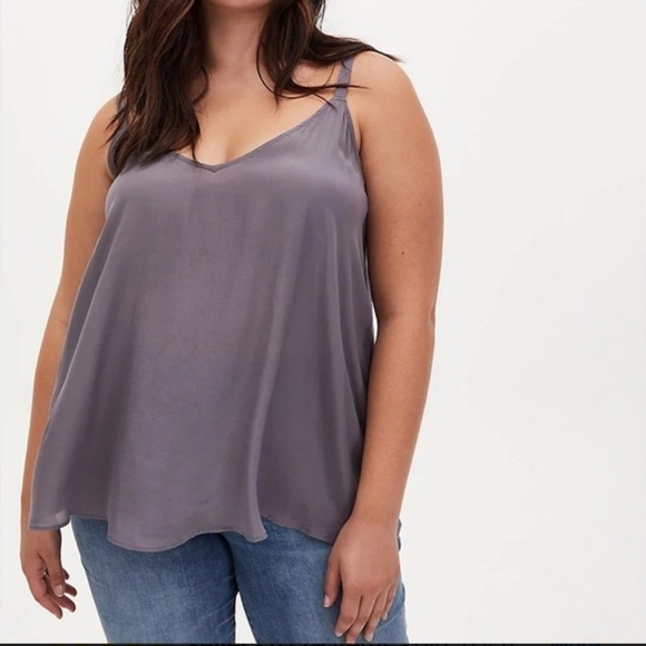 NWT Torrid Purple Adjustable Strap Relaxed Double Layer Sleeveless Camisole 2X - Picture 2 of 13